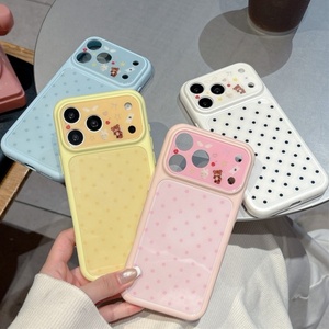 เคสโทรศัพท์ลายการ์ตูนน่ารัก ลายจุด TPU PC สำหรับ iPhone 17 16 15 14 13 Pro Max ป้องกันการกระแทก ดีไซน์สีพาสเทล - Product Image 2