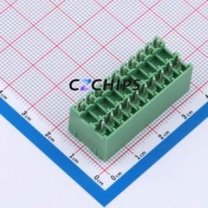 DB2EVHB-3.5-2*10P-GN Plug-in Terminal Block Through hole,P=3.5mm Connector Board-to-Board / Socket - Closed 2x10P 3.5mm Green - Product Image 2