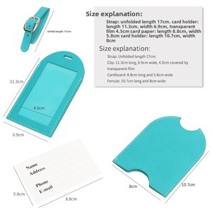 Étiquette de bagage en PU push-pull, carte d'embarquement d'avion dissimulée, ensemble de cartes de valise double couche, avec logo publicitaire - Product Image 3