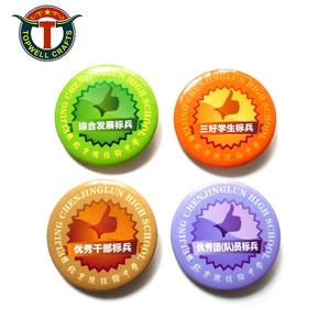 Insignia pin fabricante suministro barato hojalata solapa pin impreso redondo dibujos animados hojalata insignias - Product Image 1