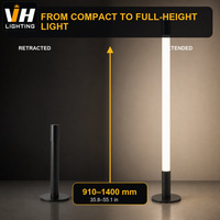 Lampe de sol télescopique en aluminium avec tube LED COB 2700K-6500K, gradation tactile 9W+1W pour projets intérieurs