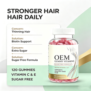 Gommes sans sucre à la <span class=keywords><strong>biotine</strong></span>, vitamines C et E pour des <span class=keywords><strong>cheveux</strong></span> sains – 120 gommes – <span class=keywords><strong>Complément</strong></span> <span class=keywords><strong>alimentaire</strong></span> - Product Image 2