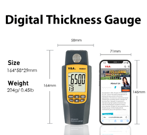 VA8041 Digitales Ultraschall-Dicken messgerät Materialien Stahl Metall Kunststoff Glas Wasserrohre MM INCH Dicken prüfgerät - Product Image 3
