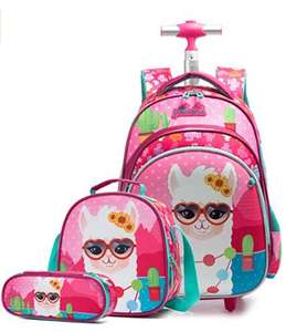 Mochila De Rodinha Infantil 3-teiliges Schulrad-Set mit Lunchbox Kinder reisegepäck SchooTrolley-Tasche Rucksack mit Rädern - Product Image 6