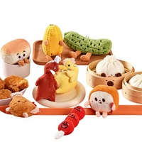 Poupée en peluche à thème alimentaire style cantonais, mini-burgers et frites, en coton PP et velours, mignonne, breloque pour sac d'école, porte-clés de voiture, pendentif de sac