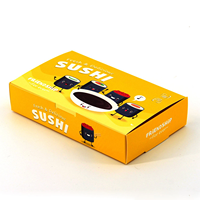 Boîtes à sushi en papier kraft recyclables jetables, format personnalisé, gaufrage, pelliculage mat, emballage alimentaire