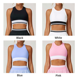 Top Deportivo de Yoga sin Costuras para <span class=keywords><strong>Mujer</strong></span>, con Bloques de Color, de Secado Rápido, para Correr, Entrenamiento, Espalda Descubierta, Transpirable, Informal, para Deportes y Fitness - Product Image 2