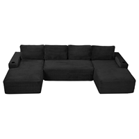Canapé modulaire en forme de U compressible de 133,4 pouces, canapé nuage en velours côtelé pour salon