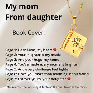 Collana in Acciaio al Titanio Bestseller Transfrontaliero, con Lettera d'Amore Apribile, per Ragazze, Collana Personalizzata Elegante a Forma di Libro per Coppie - Product Image 5