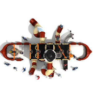 Новые многофункциональные комбинированные горки из стали и пластика серии «Пиратский корабль» на заказ от производителя для больших общественных школ - Product Image 6