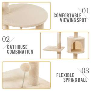 <span class=keywords><strong>Roman</strong></span> quatre étages chat tour jouet sisal couvert gratter <span class=keywords><strong>colonne</strong></span> escalade support fibre naturelle chaton activité arbre à chat - Product Image 3