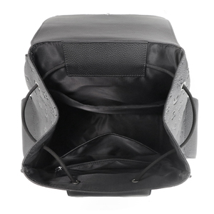 Luxury Men's Embossed Pattern PU <b>Leather</b> Waterproof Business <b>Backpack</b> <b>Large</b> Capacity Drawstring Flap Travel Bag - Product Image 6