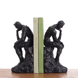 Figuras Abstractas Personalizadas, Estatua de Personaje Nórdico, <span class=keywords><strong>El</strong></span> <span class=keywords><strong>Silencio</strong></span> es Oro, Sujetalibros con Estatua de Pensador, Soporte para Libros, Decoración <span class=keywords><strong>del</strong></span> Hogar, Regalo Empresarial - Product Image 1