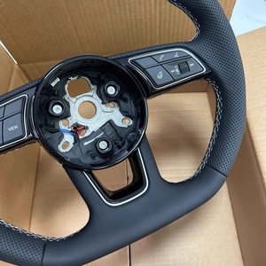 Volant en cuir sport plat en stock, directement du fabricant pour <span class=keywords><strong>Audi</strong></span> A3 A4 A5 <span class=keywords><strong>A6</strong></span> A7 A8 S5 Q3 et Q5 - Product Image 3