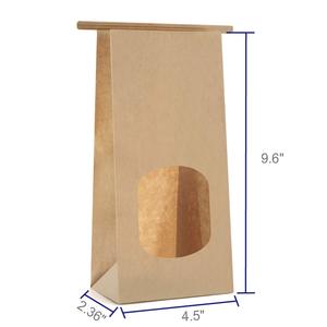 Kağıt biyobozunur çevre dostu bisküvi kraft ekmek poşeti ile pencere - Product Image 4