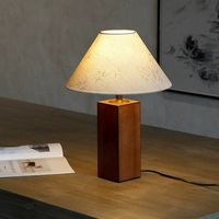 Lampe de table créative Art Déco, base en bois, abat-jour en tissu, pour hôtel, salon, chambre, décoration intérieure, nouveau style, lampe de bureau