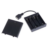 Boîte à piles USB 4 x AA pour bandes lumineuses LED 5V, mini alimentation USB