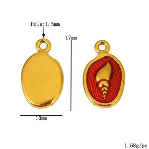 Colgante de Concha de Acero Inoxidable Esmaltado con Forma de Gota de Agua y Engaste de Bisel, Accesorio de Joyería para DIY, Collar y Pulsera - Product Image 3