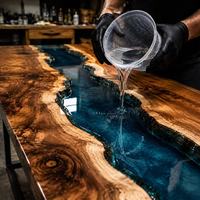 Résine époxy transparente de qualité supérieure pour le coulage de comptoirs de bar et de dalles de bois, et la conception de tables
