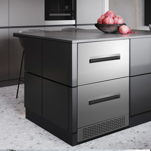 <span class=keywords><strong>Nevera</strong></span> para Bebidas de Doble Zona, Enfriador de <span class=keywords><strong>Vino</strong></span> con Doble Cajón, Acero Inoxidable para Interiores y Exteriores, Puerta de Vidrio, Enfriamiento Rápido, Bajo Nivel de Ruido - Product Image 2