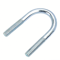 Boulon en U en acier au carbone de taille personnalisée, tête hexagonale, zingué, classe 8.8, pour serre-câbles et support structurel M8*76*160mm