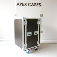 APEX CASES OEM Custom 18U Flight Case robuste avec roulettes de 4 pouces pour système audio, amplificateur, effets, mixeur audio, PA, DJ PRO