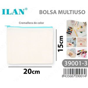 Borsa in Tessuto Multiuso Ilan 15x20 Cm con Cerniera per Conservazione, Prodotta in Cina - Product Image 1