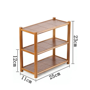 Double Layer Bamboo Cup Holder 49x23x23cm Multifunctional Drying Rack For Kitchen Tableware Storage - Product Image 4