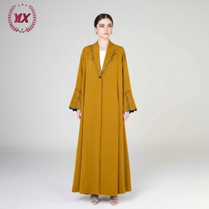 Abaya <span class=keywords><strong>Kimono</strong></span> Bleu Paon 2026 avec Volants et Manches Évasées – Robe Modeste Musulmane pour l'Aïd et le Ramadan - Product Image 2