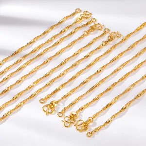 SophiaXuan-cadena chapada en oro de 18K, collar lleno de 18 "24" 30"