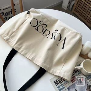 2025工場卸売大容量耐久性カジュアル文字印刷キャンバスコットントートショッピングヨガ旅行バッグ - Product Image 5