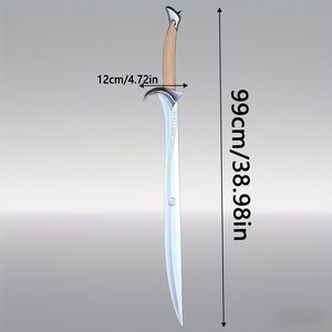 Épée et bouclier Star <span class=keywords><strong>Sword</strong></span> de 39 pouces, accessoire de cosplay fantastique, accessoire de scène, fête d'Halloween, tournage de film, performance, affichage, épée de jouet réaliste et sûre - Product Image 3