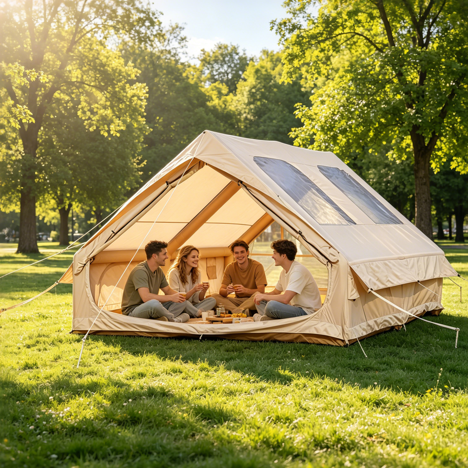 12sqm Luxury Inflatable Villa Tent, Large 12㎡ Family Air Tent with ...