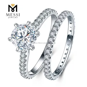 MS-289 Solitaire Ring Eternity ring 1.5ct H VVS2 Engagement 18k 14K 10k Gold Lab Grown Diamond Ring Set