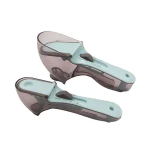 新设计批发勺子测量套装可调测量塑料勺子耐用弹簧厨师磁性测量勺子