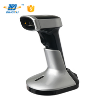 Escáner de código de barras 2D de mano de Largo alcance inalámbrico de 2,4G, función de luz de interfaz USB para Android, soporte de carga de escaneo de supermercado