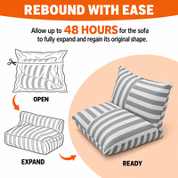 Fauteuil de relaxation géant pour l'extérieur, emballé sous vide, pour piscine, patio, jardin, terrasse, balcon, maison