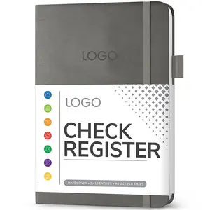 A5 Custom Personalised Inside Pages Checkbook Log with Check & Transaction Registers, Bank Account Register Booklets