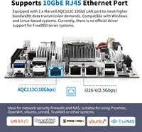Placa Base CWWK M8 N150 CPU NAS de 8 Bahías, 10GbE RJ45, Mini ITX, Blanca, Doble LAN 2.5GbE, DDR5, 2x NVMe 10Gbps