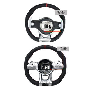 Volant Mercedes-AMG BZ002 entièrement en cuir, badge rouge, 3 branches, étiquette noire et rouge pour les modèles 2012-2021 - Product Image 2