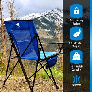 Sedie da campo pieghevoli a doppia serratura Premium versatili per sport all'aperto e spiaggia-blu maldive per viaggiare - Product Image 2