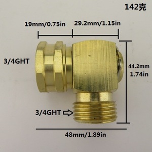 Solid Brass Hose Elbow Connector 90 Degree For Garden Hose Fitting With Swivel Design Durable Kink Protector - Product Image 2