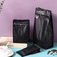 Sachets de café à 8 soudures latérales, sacs à fond barrière premium, refermables avec fermeture éclair, impression numérique personnalisée, faible MOQ pour l'emballage du café