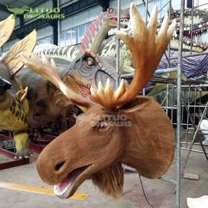 Tête d'animal d'intérieur de modèle Rudolf de renne animatronique de Noël chantant grandeur nature - Product Image 5