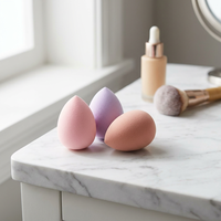Éponge de maquillage personnalisée en forme d'œuf, sans latex, douce, pour fond de teint liquide, utilisation humide et sèche, marque privée OEM