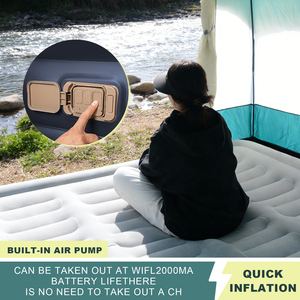 <span class=keywords><strong>Matelas</strong></span> pliable hybride moderne bleu avec revêtement en PVC floqué, alimenté par USB, pour usage extérieur - Product Image 4