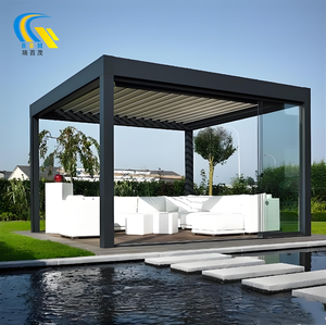 Pabellón Telescópico Eléctrico para Exteriores Modelo 220, de Aleación de Aluminio, Impermeable, con Marco con Recubrimiento en Polvo, para Balcón, Gazebo, Pérgola - Product Image 1