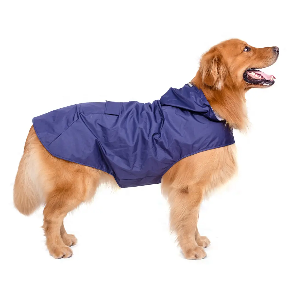 Jaket Anjing Lampu Reflektif Tahan Air, Pakaian Jaket Hewan Piaraan, Mantel Hujan Anjing Besar Sedang, Reflektif, Anti Air, Lampu Anjing