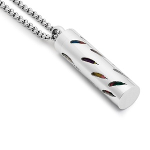 Vente en gros – Collier pendentif cylindrique bohème avec breloque pour femme et enfant, en acier inoxydable 316L, diffuseur d'arômes - Product Image 2