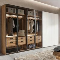 Armoire en teck massif durable, design moderne, avec coiffeuse intégrée, portes coulissantes, écologique, vente en gros